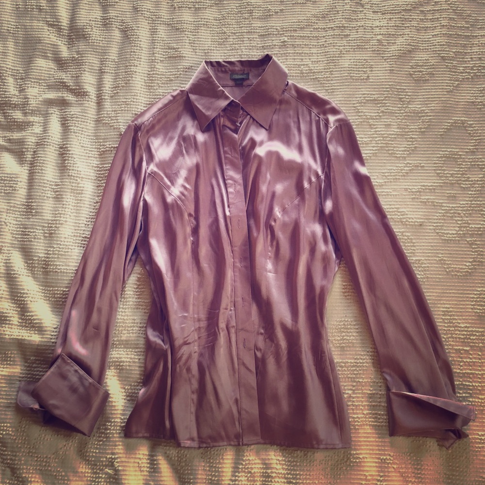 Ann Taylor Mauve Silk Blouse